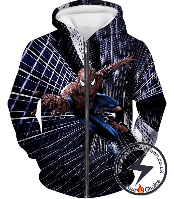 Marvels Amazing Spiderman Action Hero Zip Up Hoodie